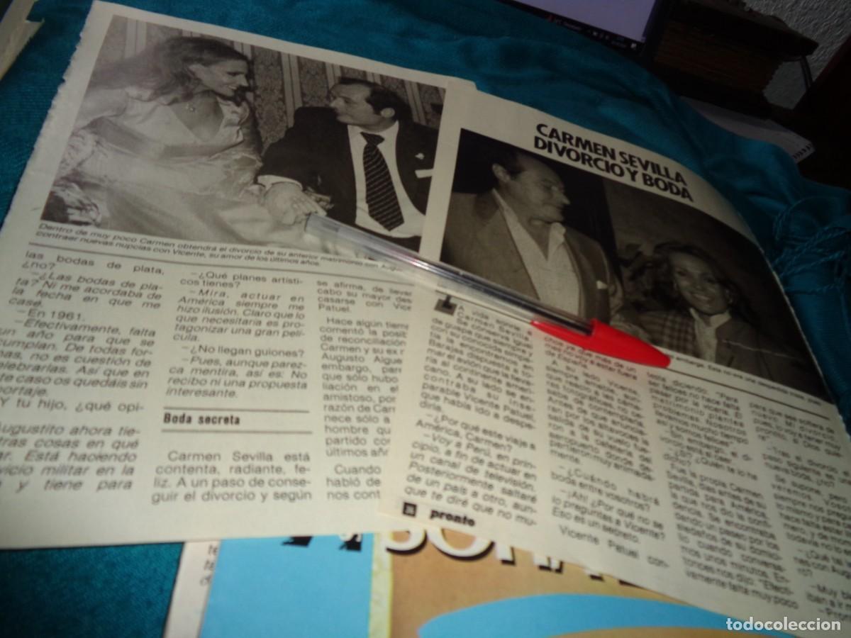 Coleccionismo de revista Pronto: RECORTE : CARMEN SEVILLA, DIVORCIO Y BODA. PRONTO, DCBRE 1984