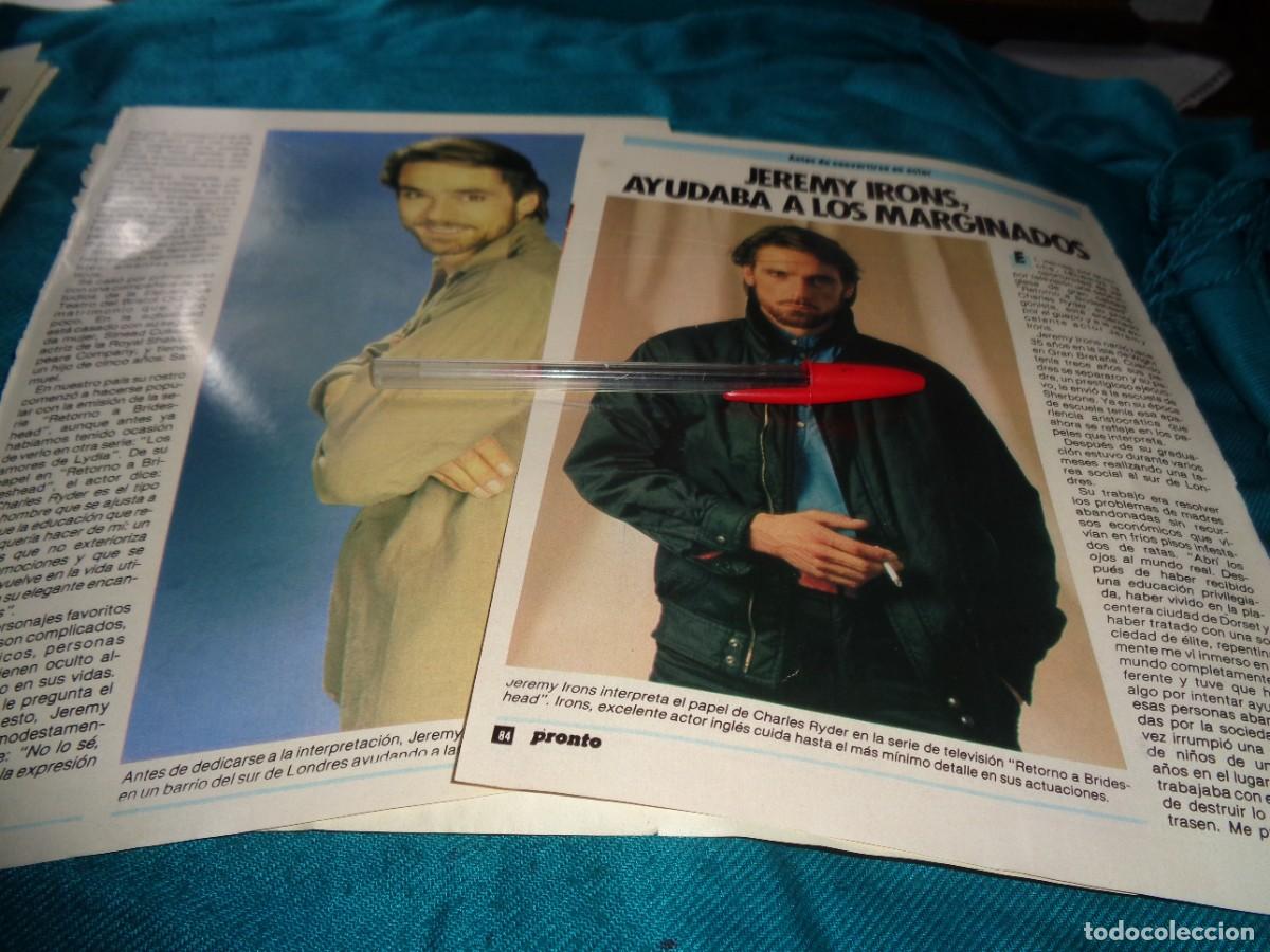 Coleccionismo de revista Pronto: RECORTE : JEREMY IRONS, AYUDABA A LOS MARGINADOS. PRONTO, DCBRE 1984