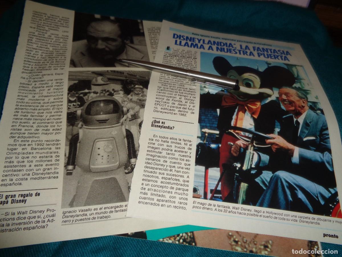 Coleccionismo de revista Pronto: RECORTE : DISNEYLANDIA, LA FANTASIA LLAMA A NUESTRA PUERTA. PRONTO, STBRE 1985
