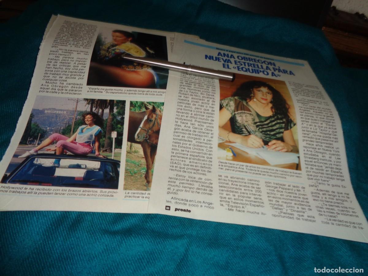 Coleccionismo de revista Pronto: RECORTE : ANA OBREGON, NUEVA ESTRELLA PARA EL EQUIPO A .PRONTO, STBRE 1985