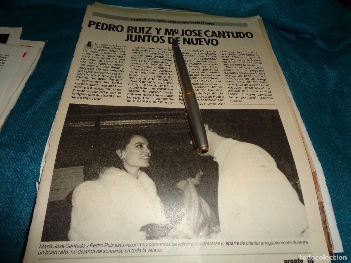 Collection Magazine Pronto: RECORTE : M&ordf; JOSE CANTUDO Y PEDRO RUIZ, JUNTOS DE NUEVO. PRONTO, FBRO 1985