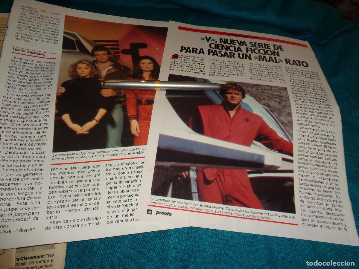 Coleccionismo de revista Pronto: RECORTE : NUEVA SERIE DE CIENCIA FICCION : &rdquo; V&rdquo; . PRONTO, FBRO 1985