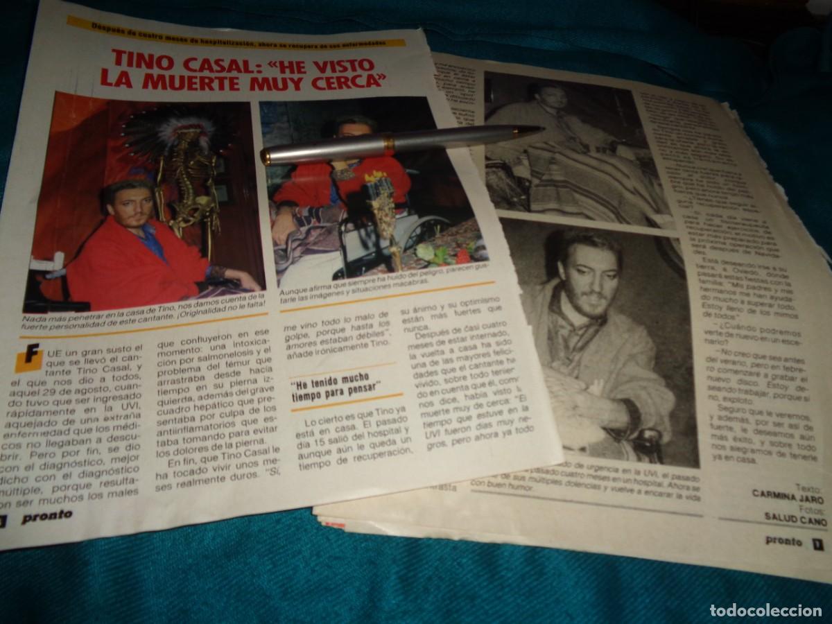 Coleccionismo de revista Pronto: RECORTE : TINO CASAL : &rdquo;HE VISTO LA MUERTE MUY CERCA&rdquo;. PRONTO, ENERO 1986