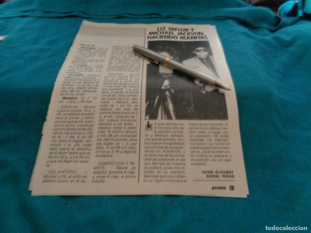 Coleccionismo de revista Pronto: RECORTE : LIZ TAYLOR Y MICHAEL JACKSON. PRONTO, ENERO 1986