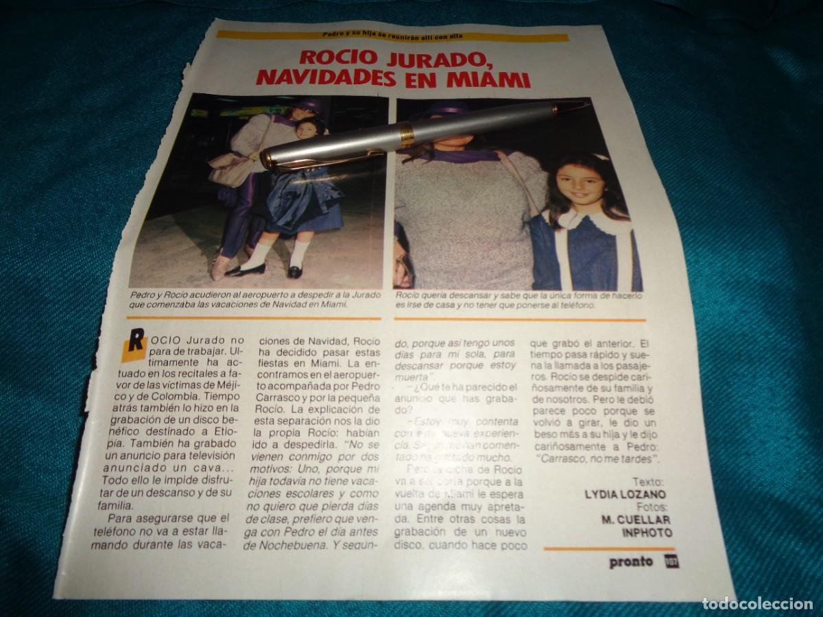 Coleccionismo de revista Pronto: RECORTE : ROCIO JURADO, NAVIDADES EN MIAMI. PRONTO, ENERO 1986
