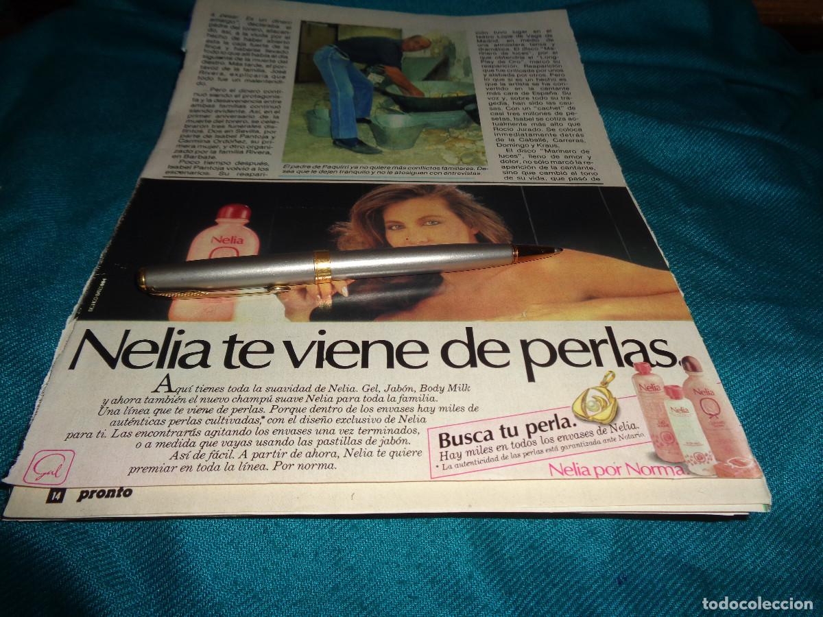Coleccionismo de revista Pronto: RECORTE : NORMA DUVAL : PUBLICIDAD GEL NELIA . PRONTO, JULIO 1986