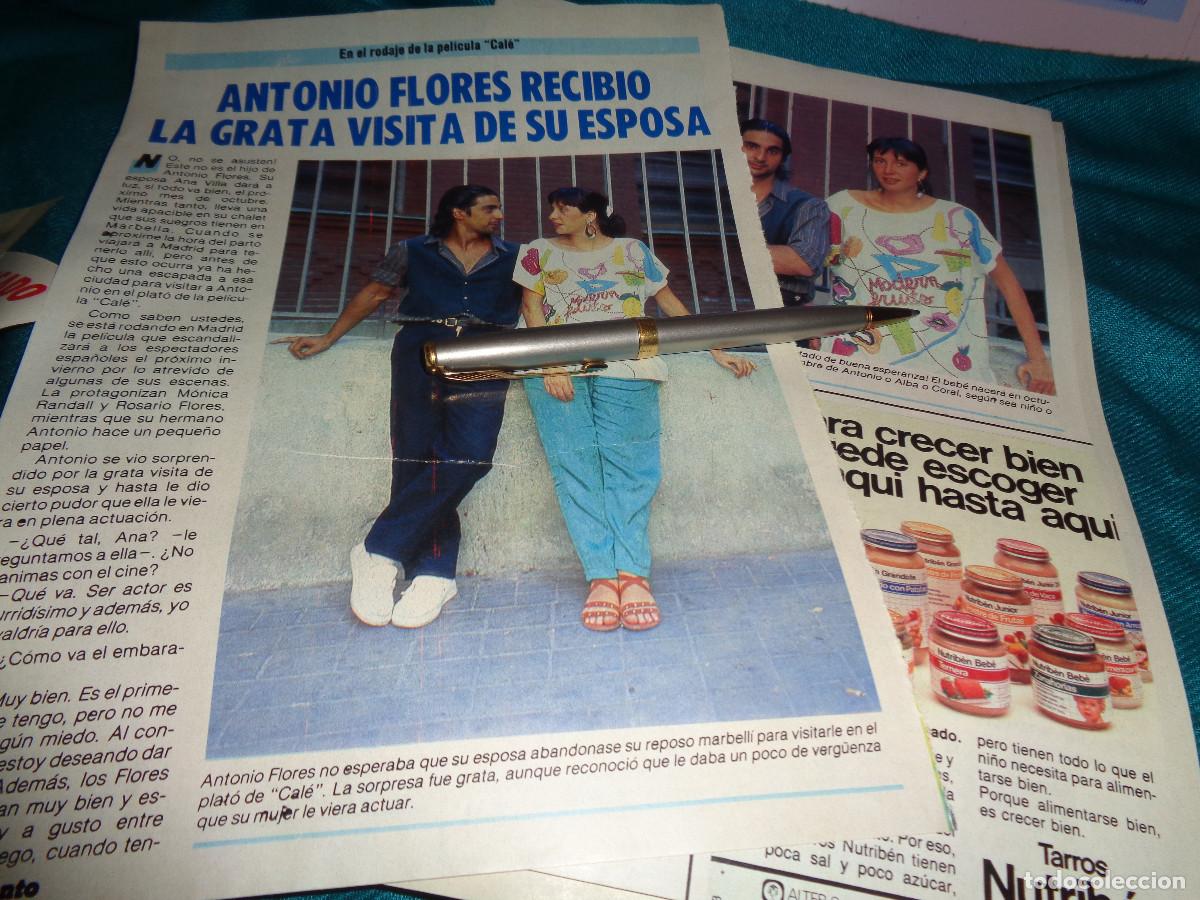 Coleccionismo de revista Pronto: RECORTE : ANTONIO FLORES, RECIBE LA VISITA DE SU ESPOSA . PRONTO, JULIO 1986