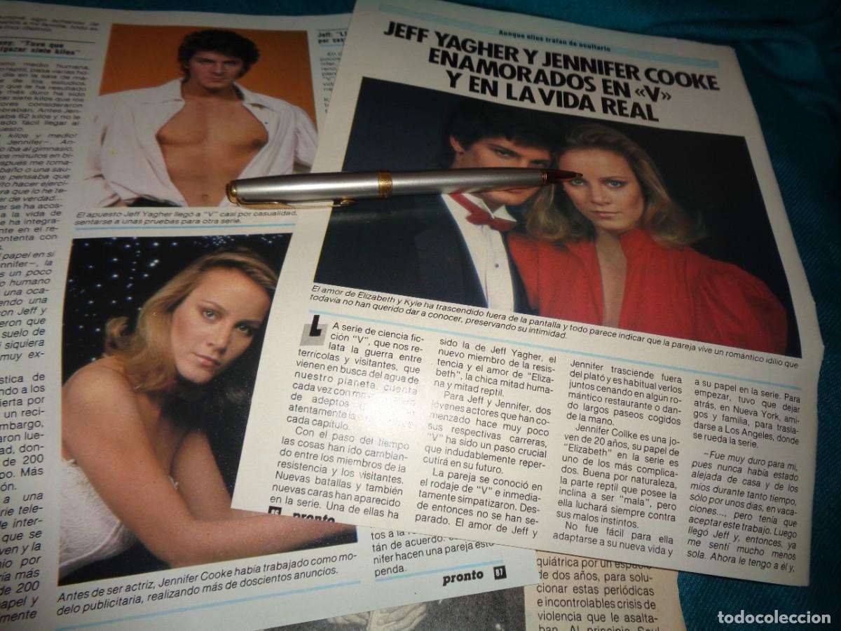 Coleccionismo de revista Pronto: RECORTE : LOS PROTAGONISTAS DE LA SERIE &rdquo; V&rdquo;, ENAMORADOS EN VIDA REAL. PRONTO, MAYO 1985