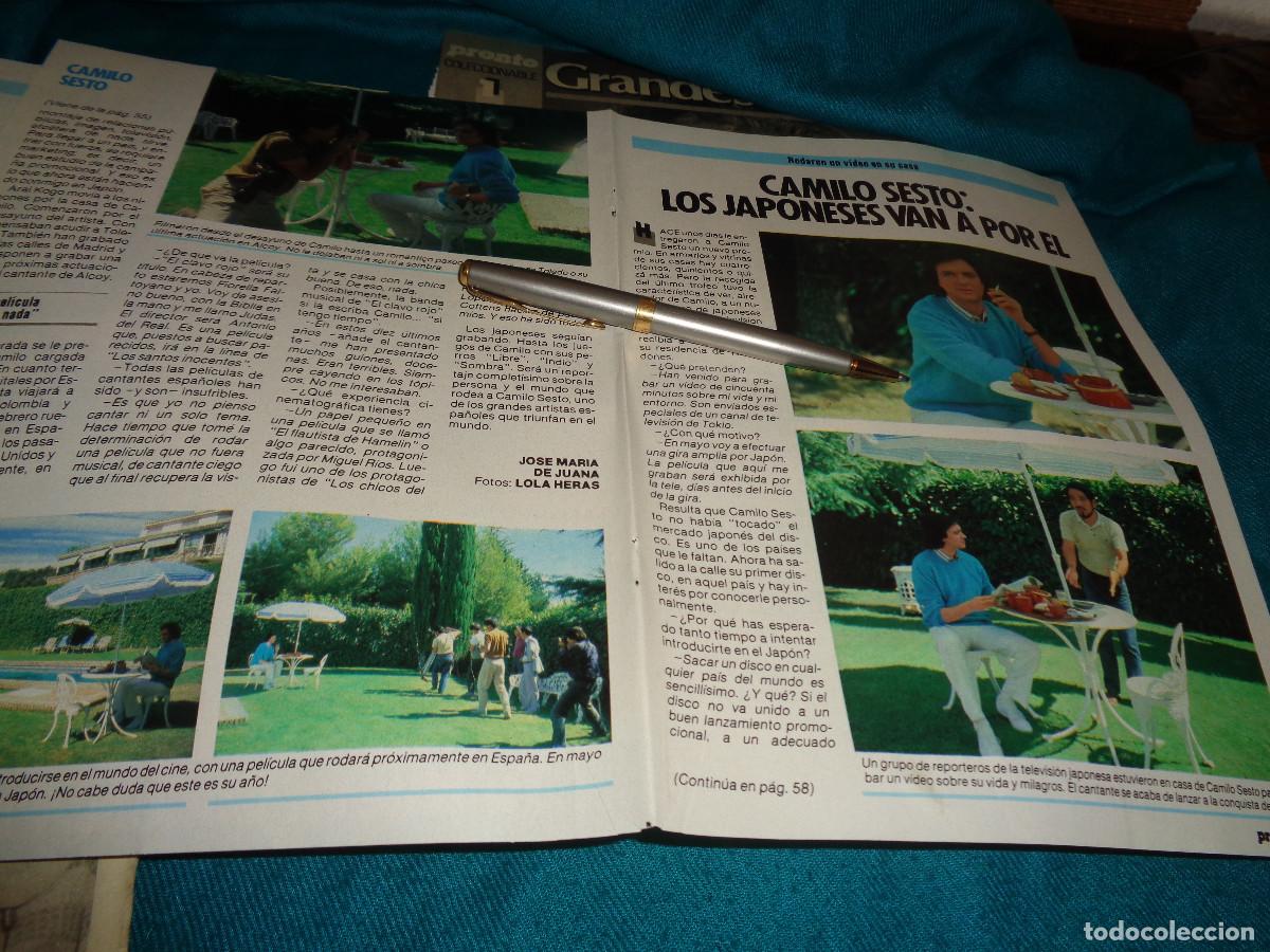 Coleccionismo de revista Pronto: RECORTE : CAMILO SESTO, LOS JAPONESES VAN A POR EL. PRONTO, FBRO 1985