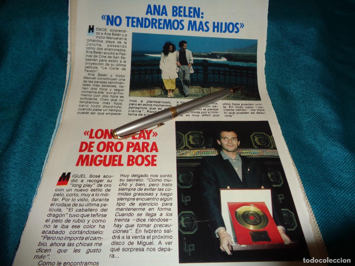 Coleccionismo de revista Pronto: RECORTE : MIGUEL BOSE, LONG PLAY DE ORO. ANA BELEN Y VICTOR MANUEL. PRONTO, OCTB 1985