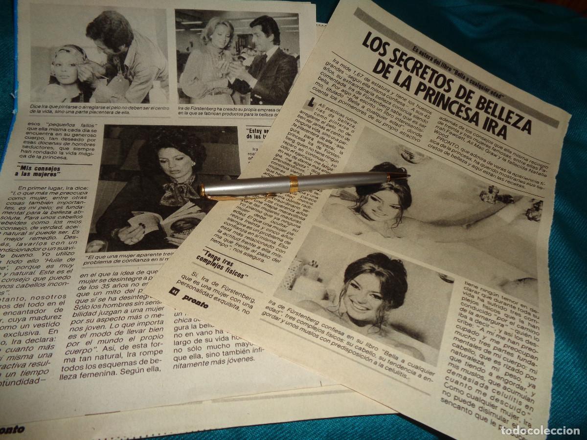 Coleccionismo de revista Pronto: RECORTE : SECRETOS DE BELLEZA DE LA PRINCESA IRA. PRONTO, OCTB 1985