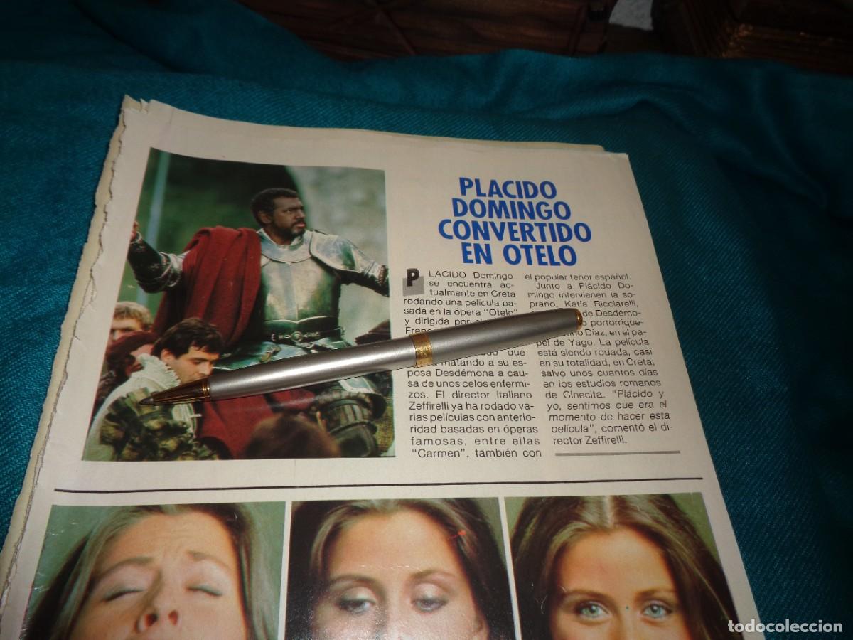Coleccionismo de revista Pronto: RECORTE : PLACIDO DOMINGO, CONVERTIDO EN OTELO. PRONTO, DCBRE 1985