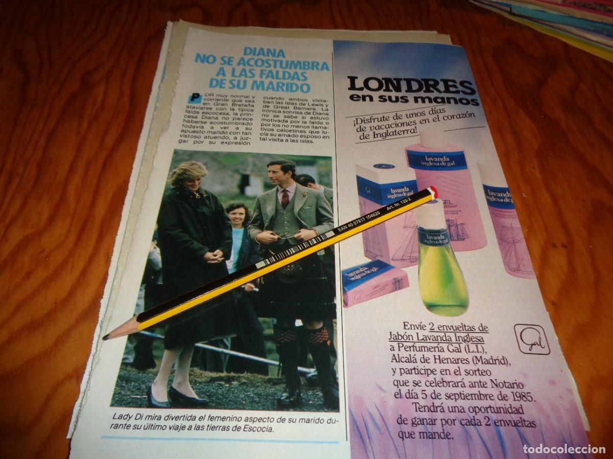 Coleccionismo de revista Pronto: RECORTE : LADY DI, NO SE ACOSTUMBRA A LAS FALDAS DE SU MARIDO. PRONTO, JULIO 1985