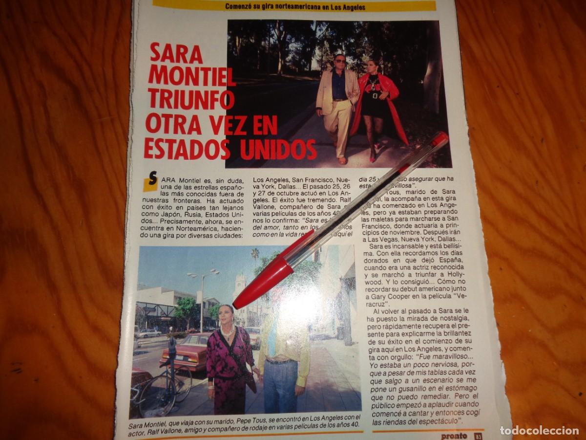 Coleccionismo de revista Pronto: RECORTE : SARA MONTIEL, TRIUNFO OTRA VEZ EN ESTADOS UNIDOS. PRONTO, DCBRE 1985