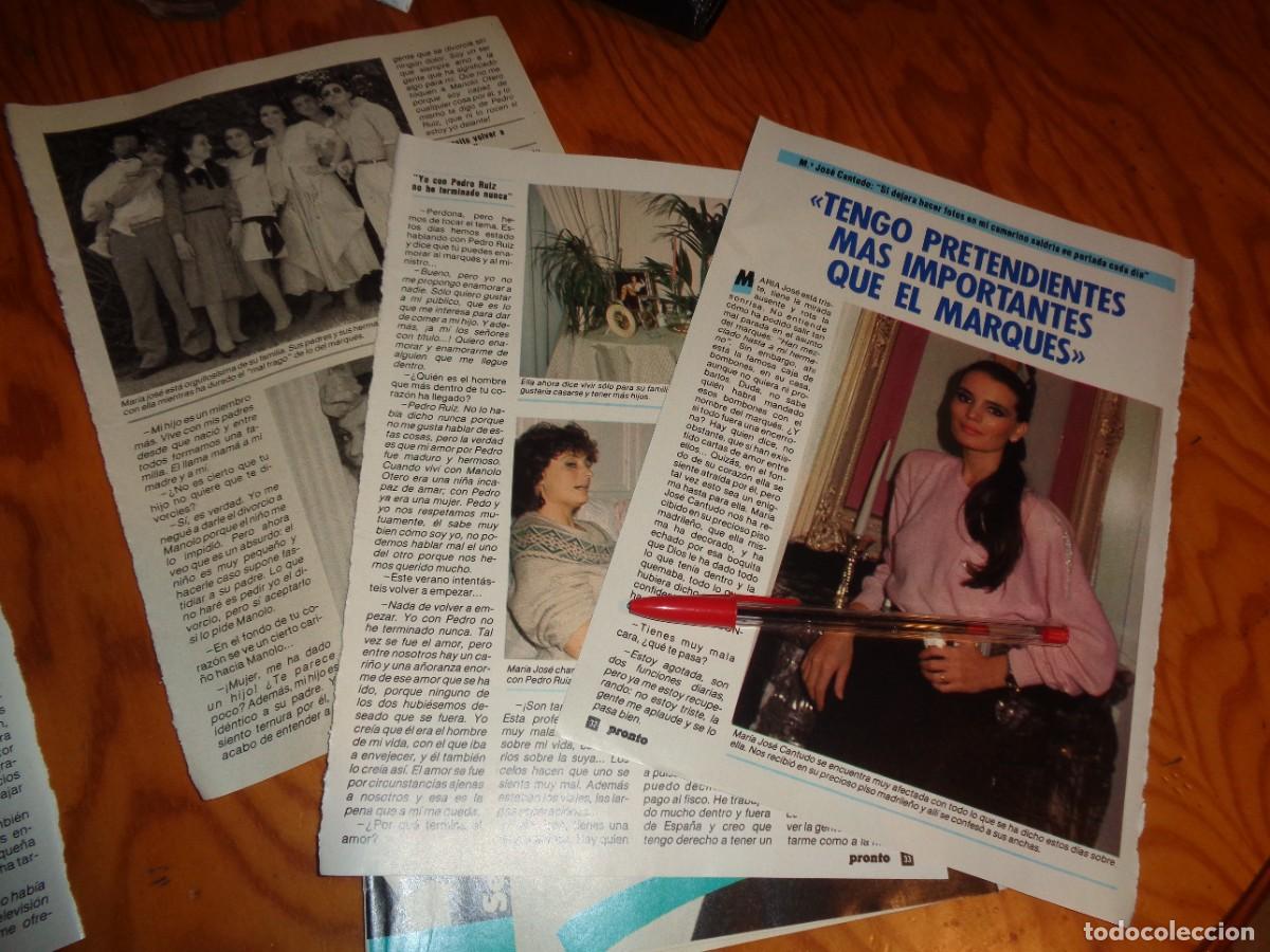 Coleccionismo de revista Pronto: RECORTE : M&ordf; JOSE CANTUDO, TIENE MUCHOS PRETENDIENTES. PRONTO, DCBRE 1985