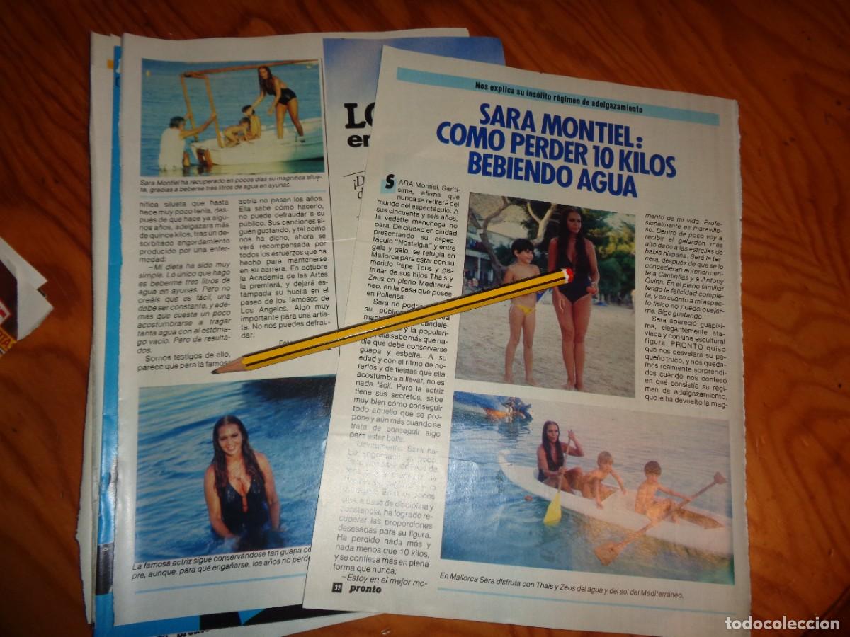 Coleccionismo de revista Pronto: RECORTE : SARA MONTIEL, COMO PERDER 10 KILOS. PRONTO, AGTO 1985