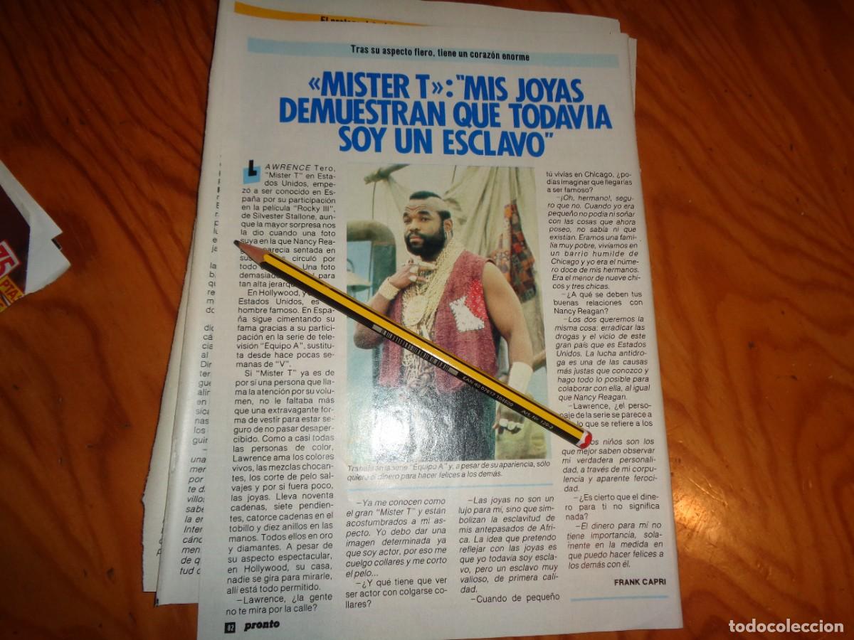 Coleccionismo de revista Pronto: RECORTE : MISTER T, DEL &rdquo;EQUIPO A&rdquo;. PRONTO, AGTO 1985