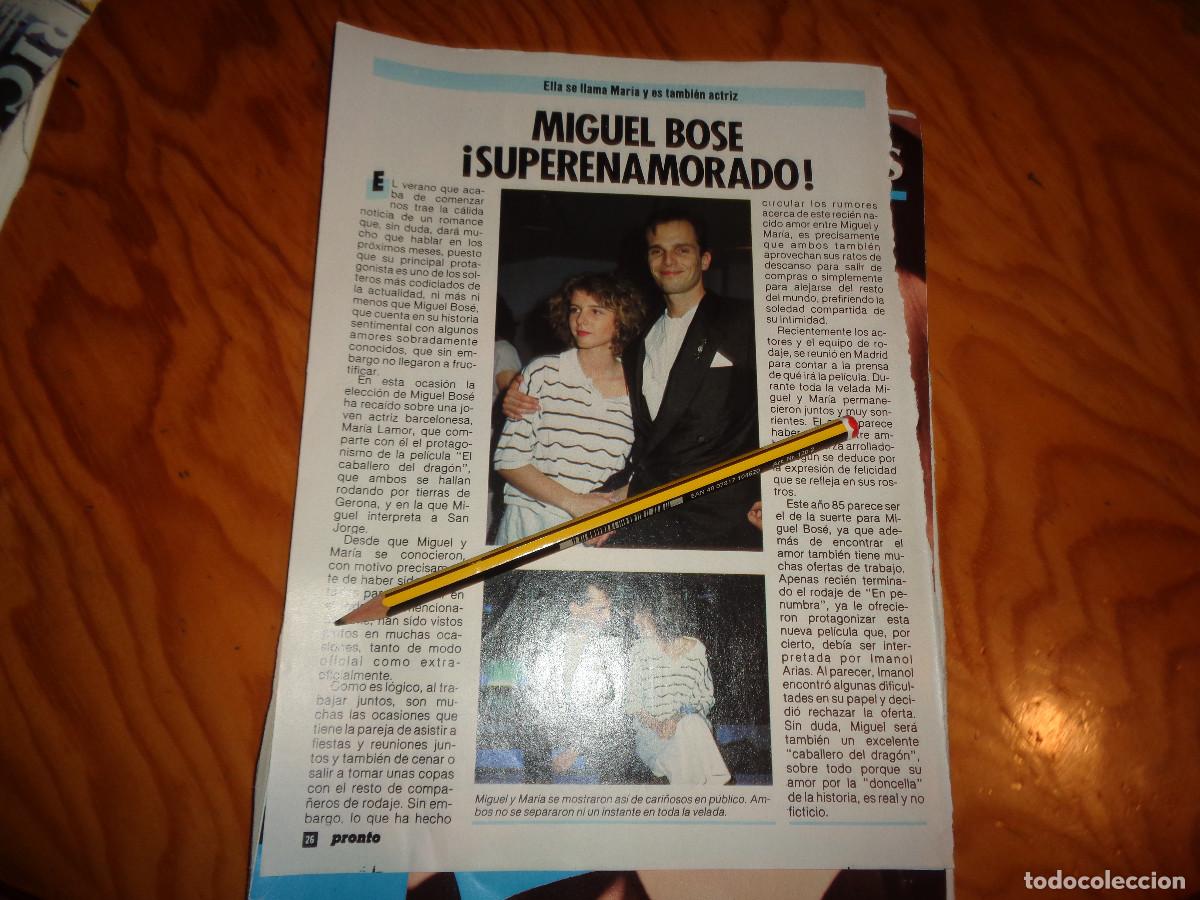 Coleccionismo de revista Pronto: RECORTE : MIGUEL BOSE, &iexcl; SUPERENAMORADO&iexcl;. PRONTO, JULIO 1985