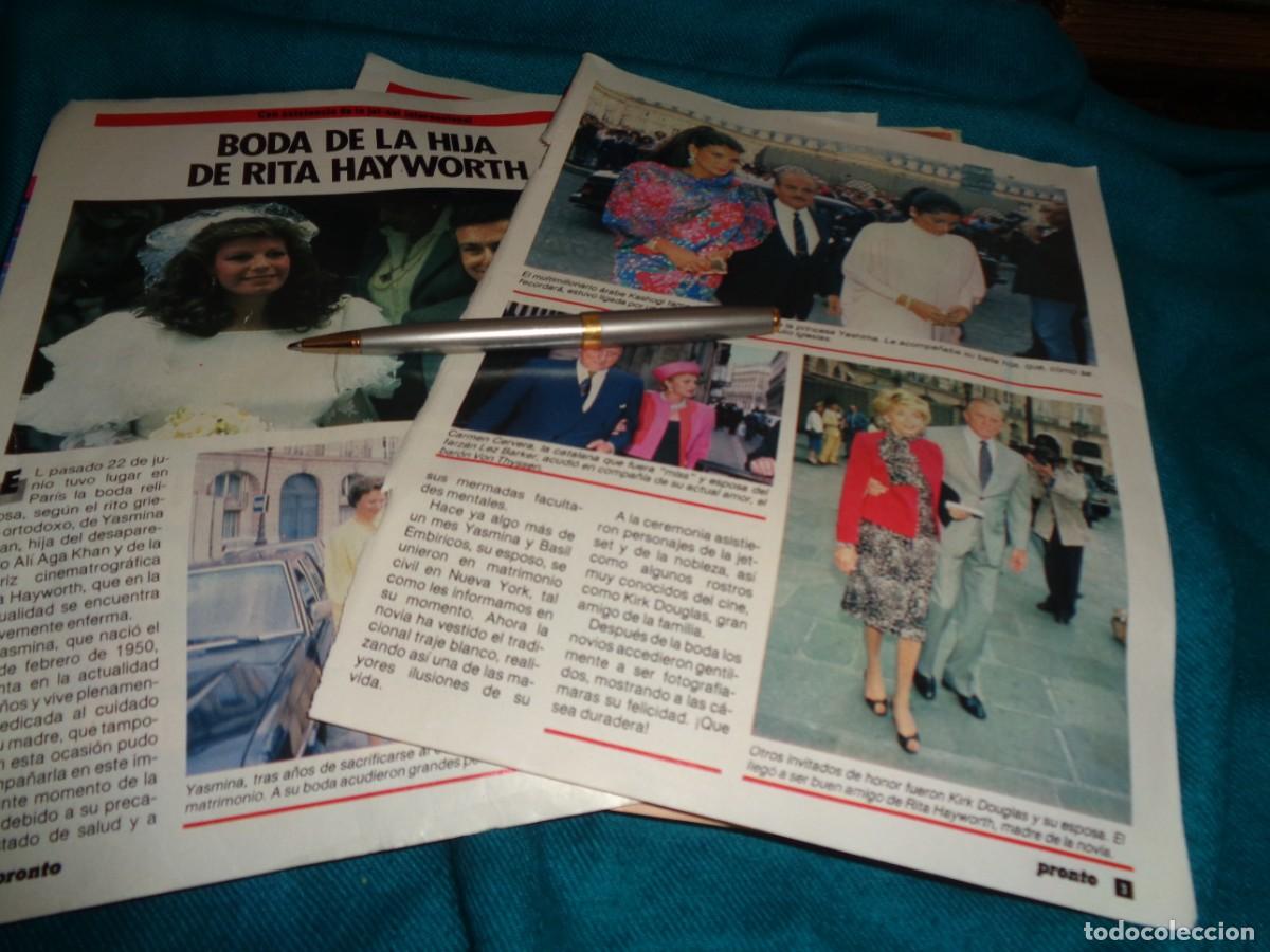 Coleccionismo de revista Pronto: RECORTE : LOS BARONES THYSSEN, EN LA BODA DE LA HIJA DE RITA HAYWORTH. PRONTO, JULIO 1985