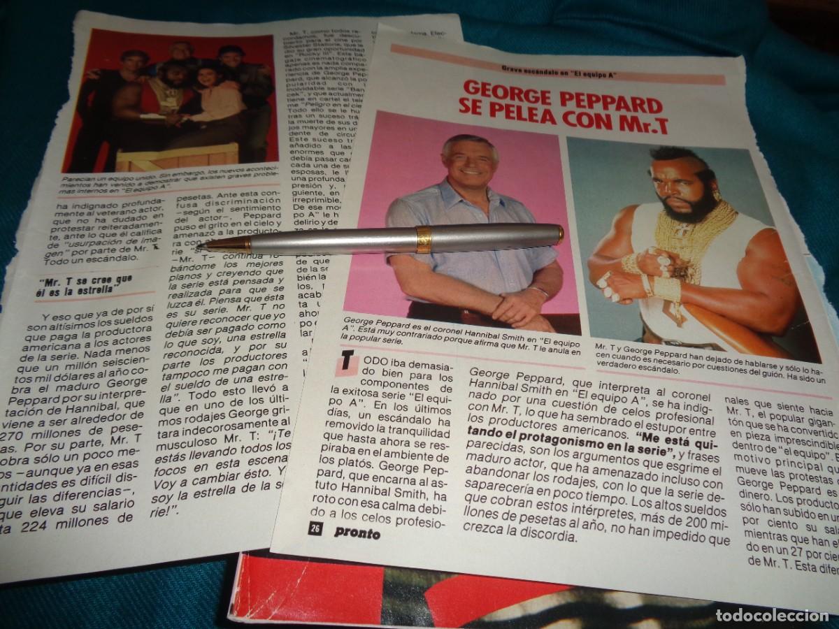 Coleccionismo de revista Pronto: RECORTE : ESCANDALO EN &rdquo;EL EQUIPO A&rdquo;. PRONTO, OCT 1985