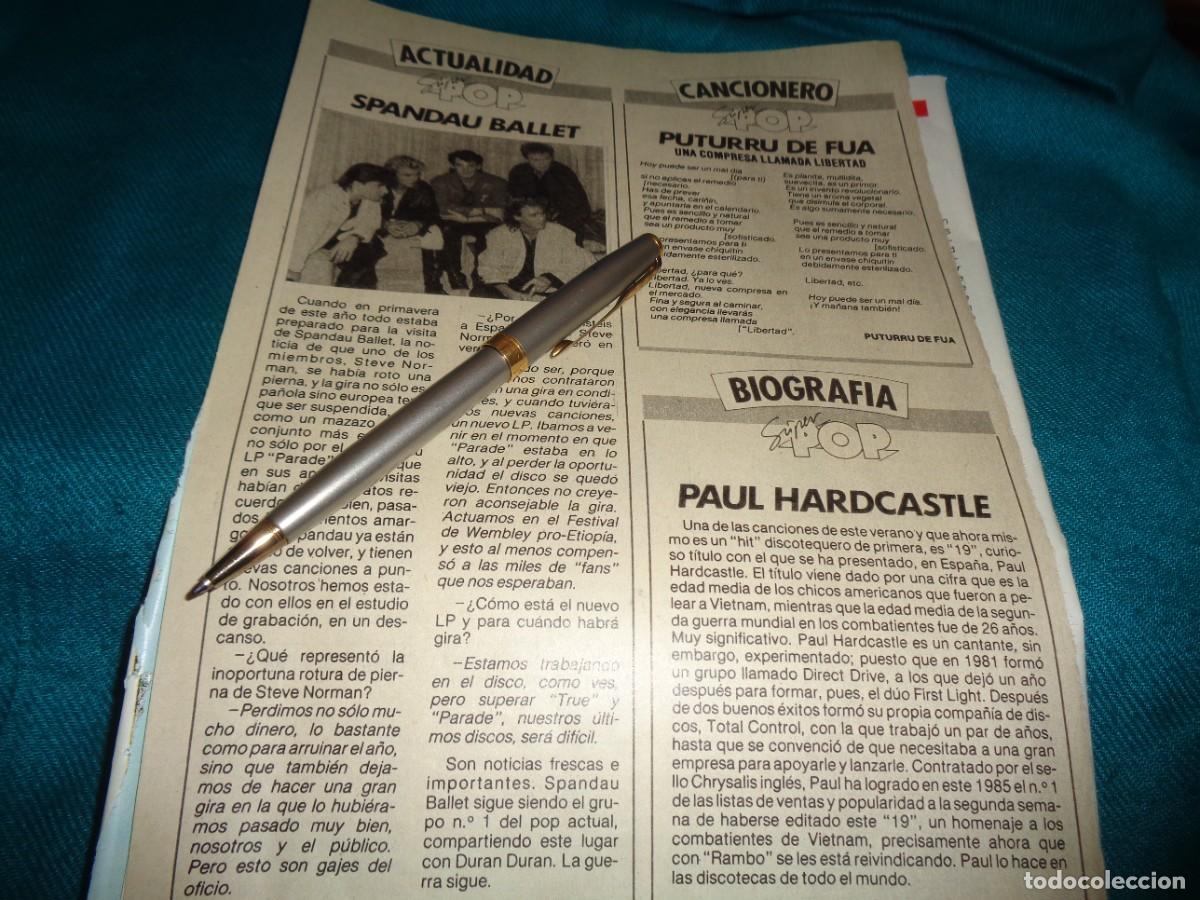 Coleccionismo de revista Pronto: RECORTE : ACTUALIDAD POP : SPANDAU BALLET. PRONTO, OCT 1985