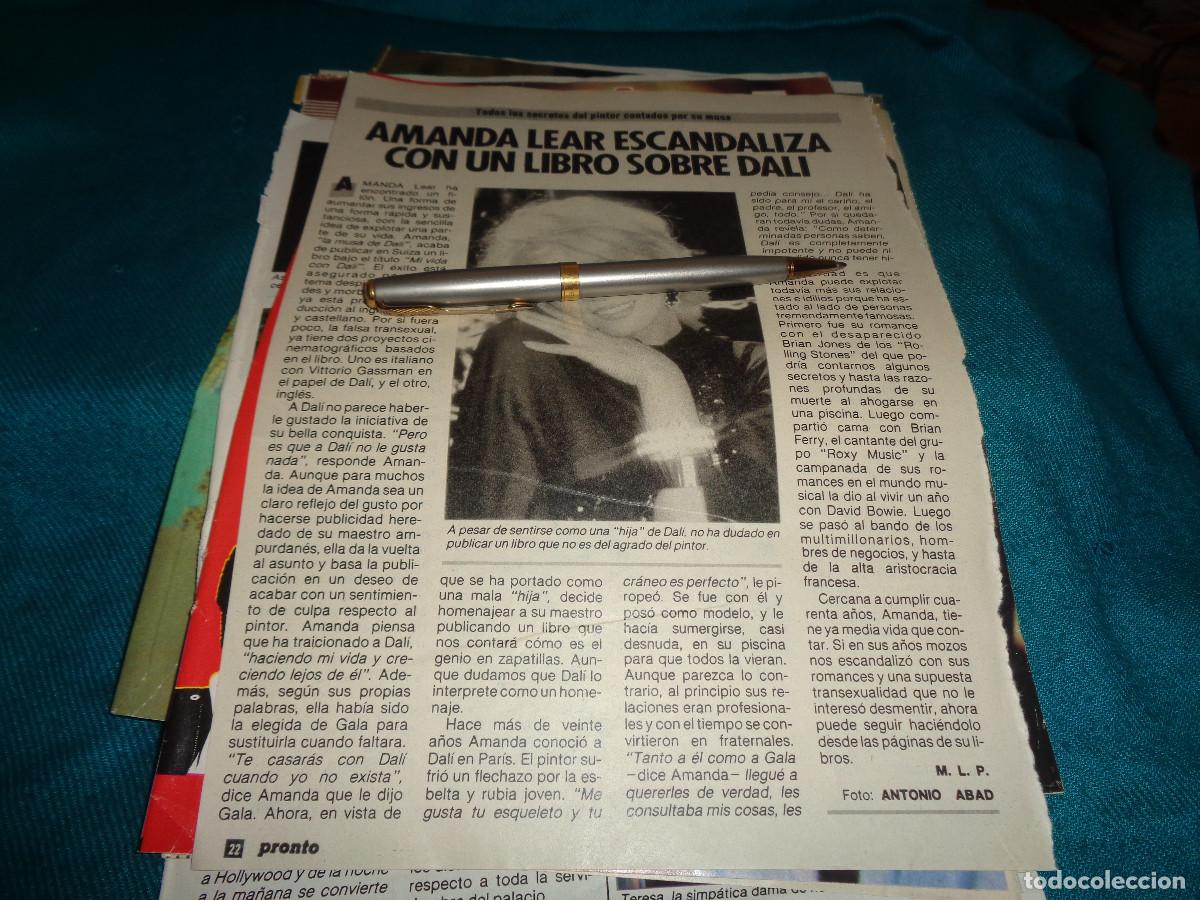 Coleccionismo de revista Pronto: RECORTE : AMANDA LEAR, ESCANDALO CON LIBRO SOBRE DALI. PRONTO, AGTO 1985