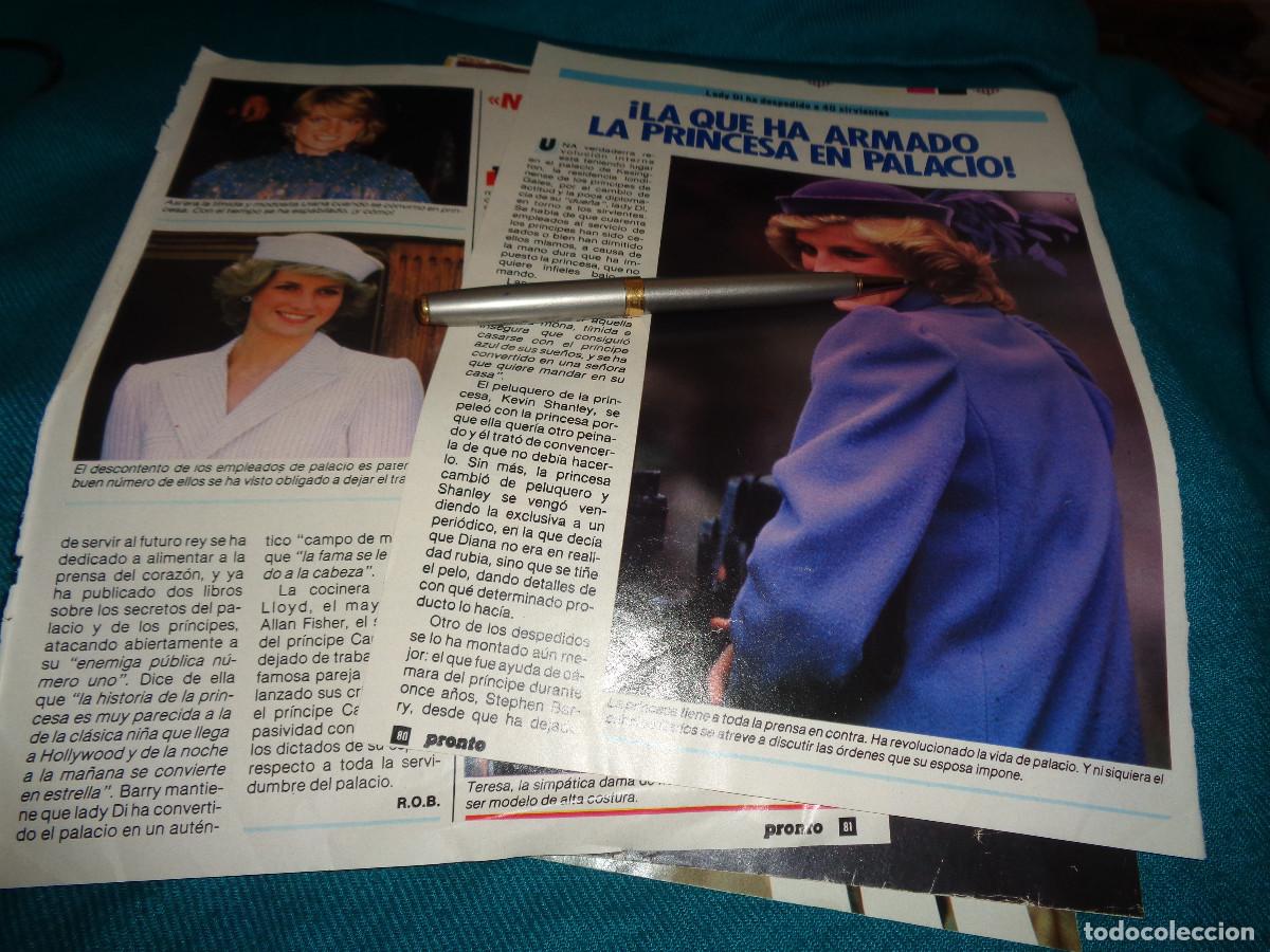 Coleccionismo de revista Pronto: RECORTE : LADY DI, LA LIA EN PALACIO. PRONTO, AGTO 1985