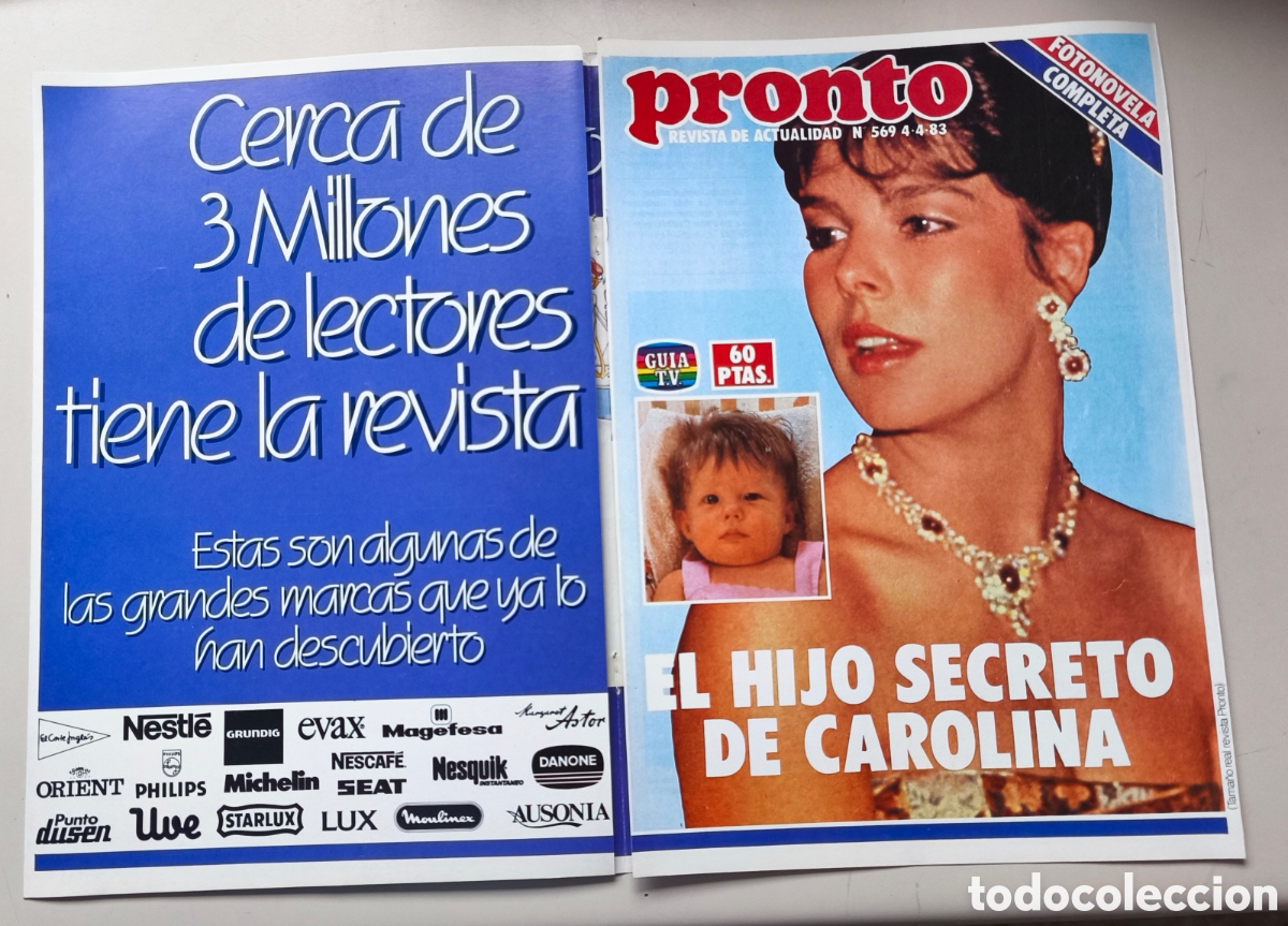 Coleccionismo de revista Pronto: Publicidad revista PRONTO a&ntilde;os 80