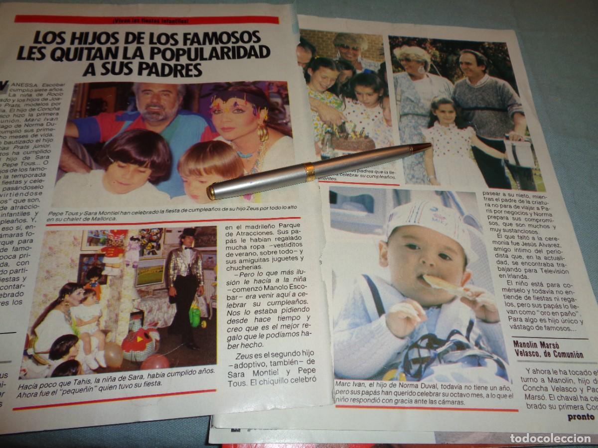 Coleccionismo de revista Pronto: RECORTE : LOS HIJOS DE LOS FAMOSOS : SARA MONTIEL. PRONTO, JUNIO 1985