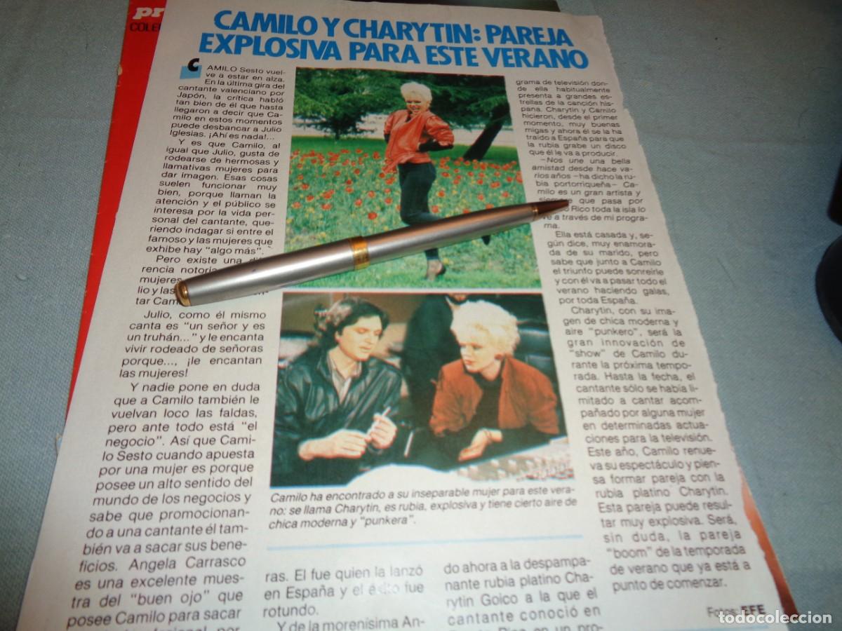 Coleccionismo de revista Pronto: RECORTE : CAMILO SESTO Y CHARYTIN. PRONTO, JUNIO 1985