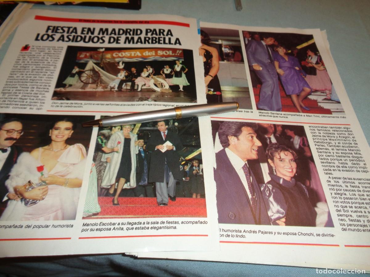 Coleccionismo de revista Pronto: RECORTE : FIESTA EN MADRID : NORMA DUVAL, M&ordf; JOSE CANTUDO. PRONTO, FBRO 1985