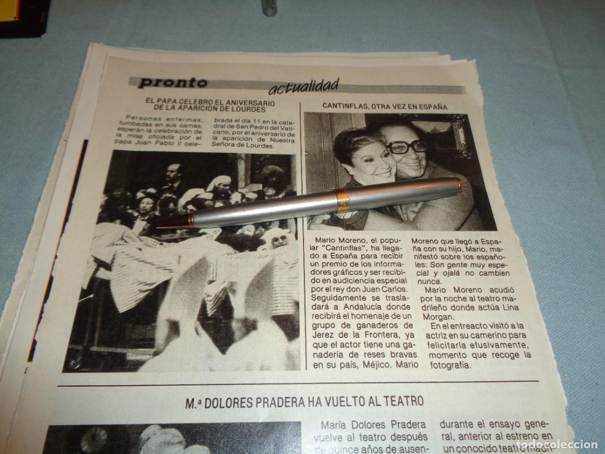 Coleccionismo de revista Pronto: RECORTE : LINA MORGAN Y CANTINFLAS. PRONTO, FBRO 1985