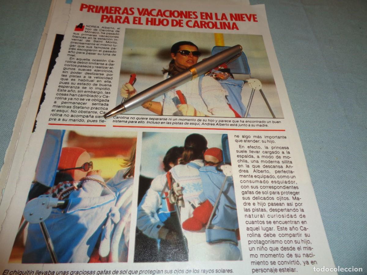 Coleccionismo de revista Pronto: RECORTE : PRIMERAS VACACIONES EN LA NIEVE PARA EL HIJO DE CAROLINA DE MONACO. PRONTO, FBRO 1985