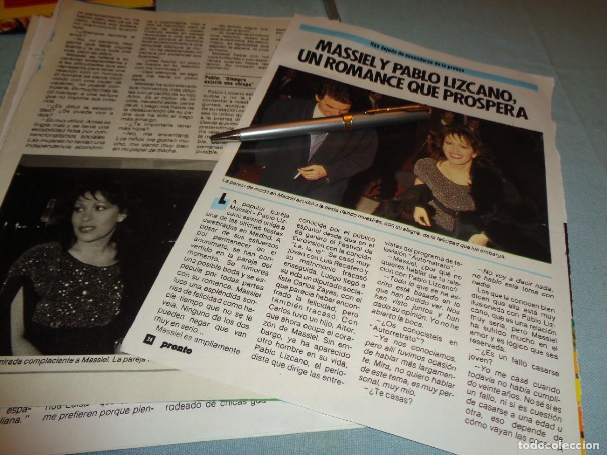 Coleccionismo de revista Pronto: RECORTE : MASSIEL Y PABLO LIZCANO, ROMANCE QUE PROSPERA. PRONTO, FBRO 1985