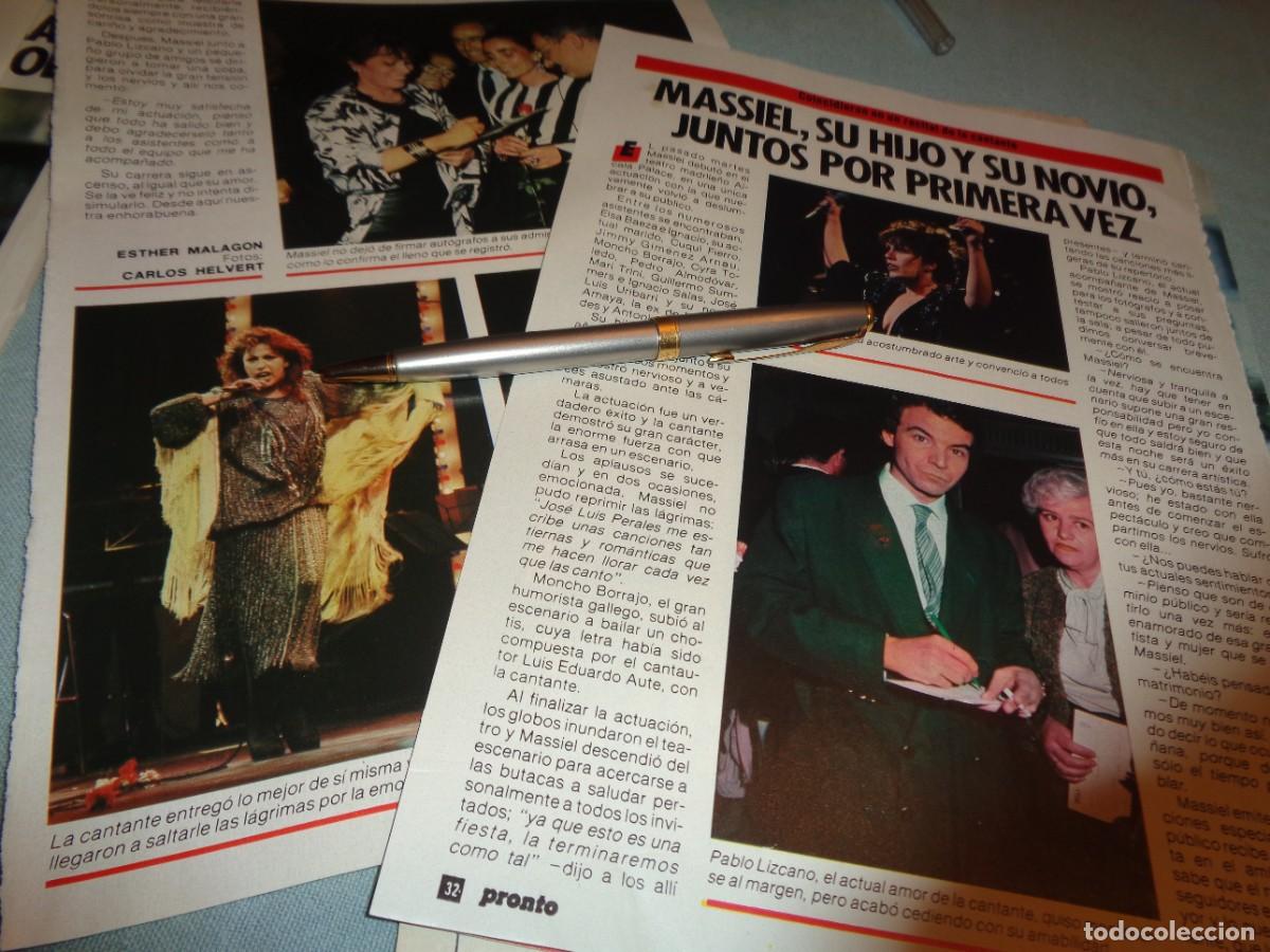 Coleccionismo de revista Pronto: RECORTE : MASSIEL, SU HIJO Y SU NOVIO, JUNTOS. PRONTO, MAYOO 1985