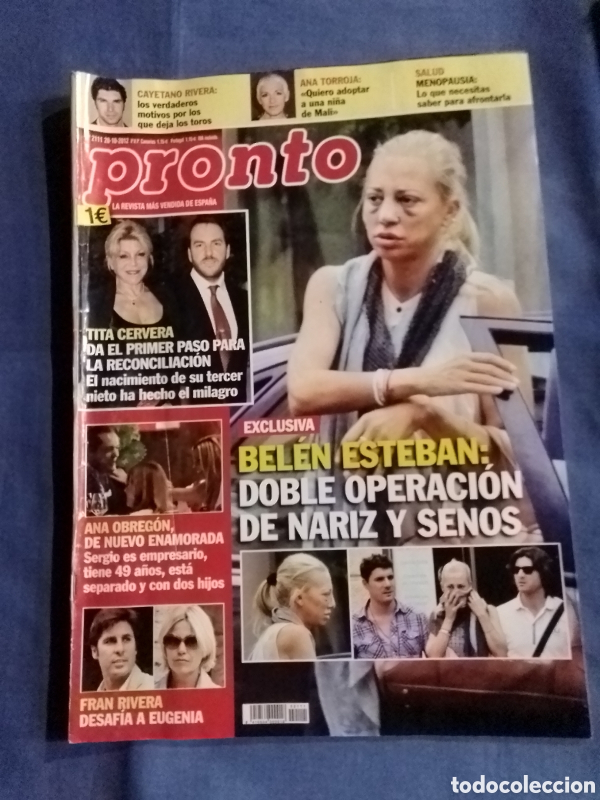 Coleccionismo de revista Pronto: Revista Pronto n&ordm; 2111 octubre 2012