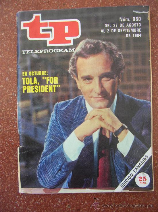 Coleccionismo de revista Teleprograma: TELEPROGRAMA N&ordm; 960: DEL 27 DE AGOSTO AL 2 DE SEPTIEMBRE DE 1984 - Foto 1