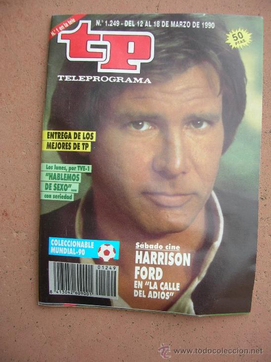 Coleccionismo de revista Teleprograma: TELEPROGRAMA N&ordm; 1249 A&Ntilde;O 1990: HARRISON FORD - Foto 1