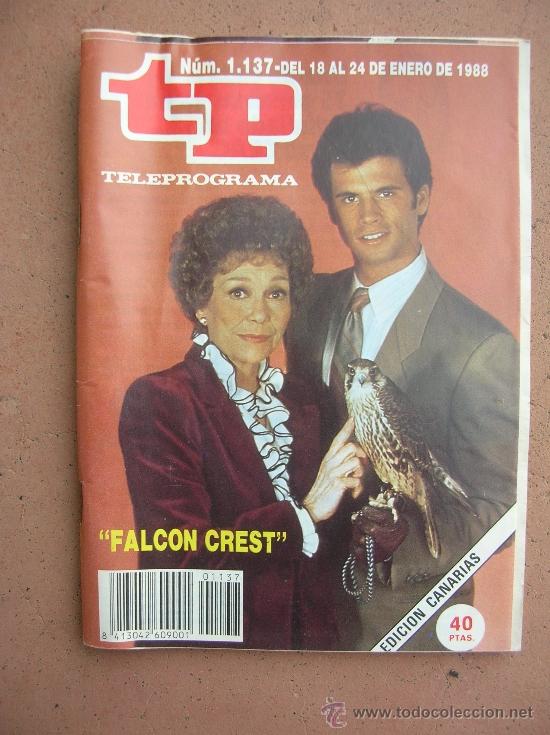 Coleccionismo de revista Teleprograma: TELEPROGRAMA  N&ordm; 1.137 A&Ntilde;O 1988: FALCON CREST - Foto 1