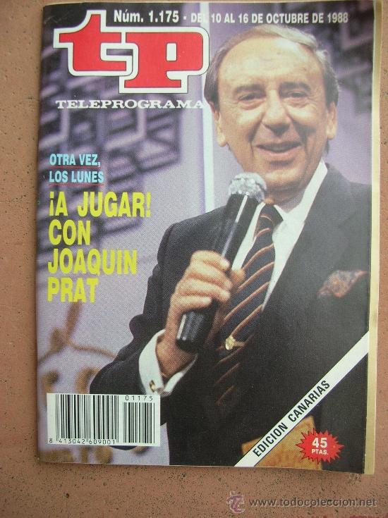 Coleccionismo de revista Teleprograma: TELEPROGRAMA  N&ordm; 1.175 A&Ntilde;O 1988: A JUGAR CON JOAQUIN PRAT - Foto 1