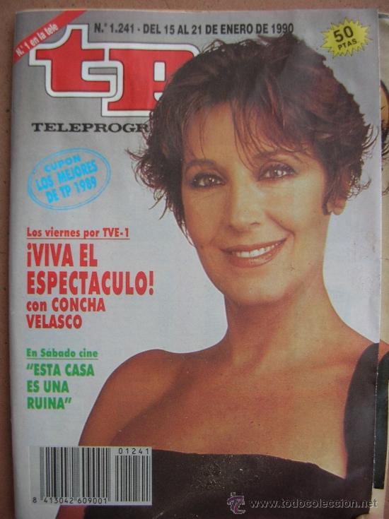 Coleccionismo de revista Teleprograma: TELEPROGRAMA  N&ordm; 1.241 A&Ntilde;O 1990: VIVA EL ESPECTACULO CON CONCHA VELASCO - Foto 1