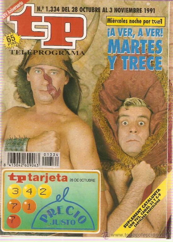 Coleccionismo de revista Teleprograma: REVISTA TELEPROGRAMA N&ordm; 1334 MARTES Y TRECE - Foto 1