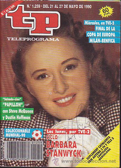 Coleccionismo de revista Teleprograma: REVISTA TELEPROGRAMA N&ordm; 1259 BARBARA STANWYCK - Foto 1