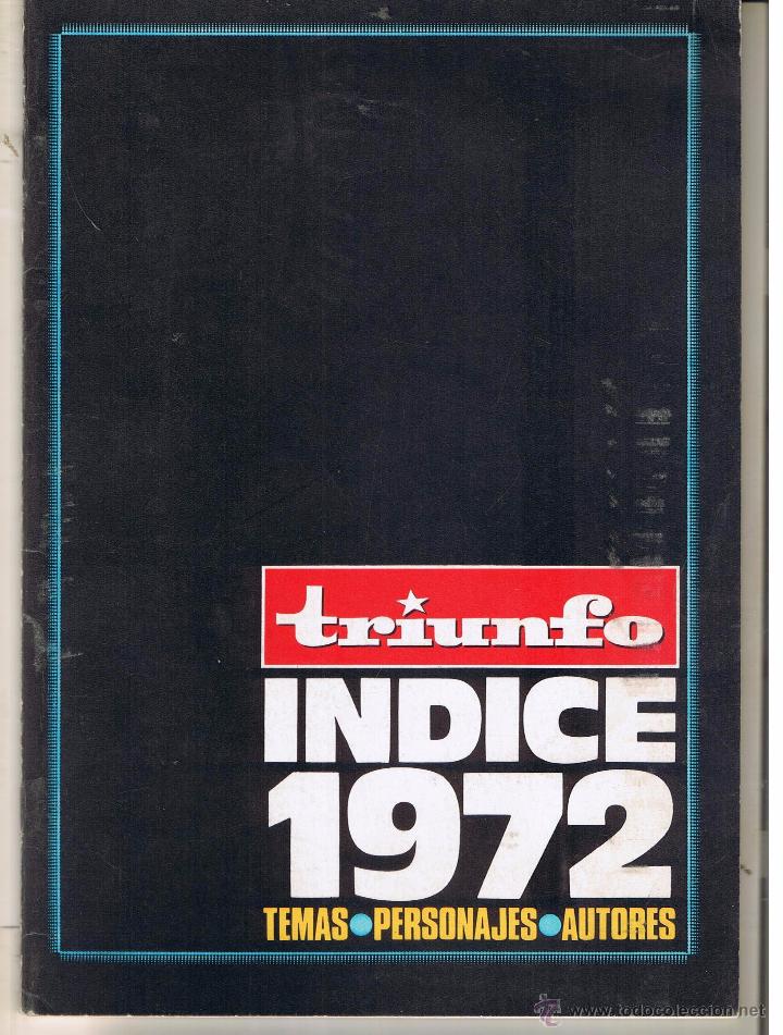 Coleccionismo de revista Teleprograma: TRIUNFO. INDICE 1972.  (P/B6) - Foto 1