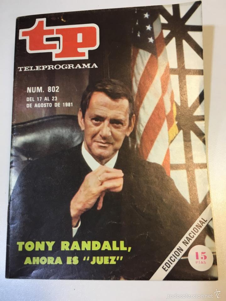 Coleccionismo de revista Teleprograma: TELEPROGRAMA TP AGOSTO DEL 81 PORTADA TONY RANDALL - Foto 1