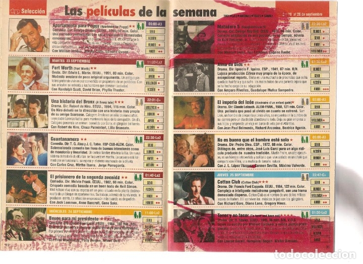 Coleccionismo de revista Teleprograma: TP. TELEPROGRAMA. N&ordm; 1642. 20 SEPTIEMBRE 1997. (P/C33) - Foto 2