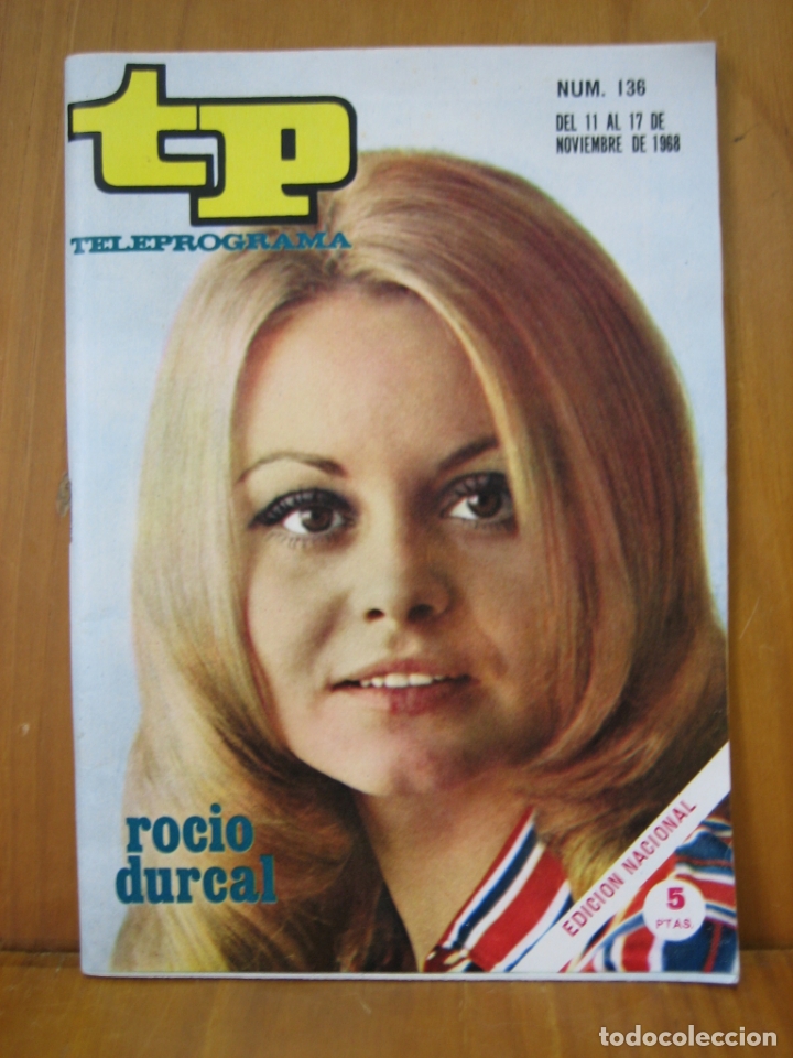 Coleccionismo de revista Teleprograma: Teleprograma portada Rocio D&uacute;rcal - Foto 1