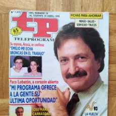 Coleccionismo de Revista Teleprograma: REVISTA TP TELEPROGRAMA 1412 LOBATON EMILIO ARAGON SENSACION DE VIVIR AMPARO LARRAÑAGA CARRASCAL. Lote 265573759