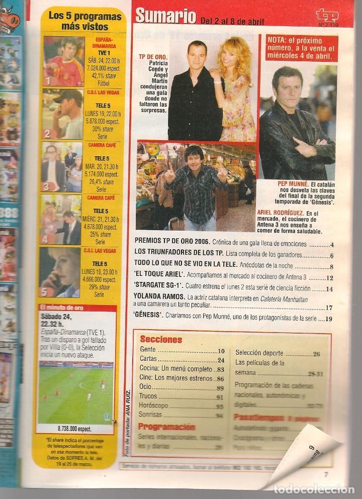 Coleccionismo de revista Teleprograma: TP. TELEPROGRAMA. N&ordm; 2139. IMANOL Y ANA. 8 ABRIL 2007. (P/D68) - Foto 2