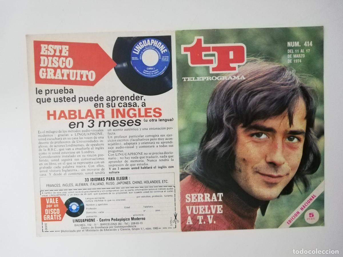 Coleccionismo de revista Teleprograma: PORTADA DE LA REVISTA TELE PROGRAMA TP N&ordm; 414 - Foto 1